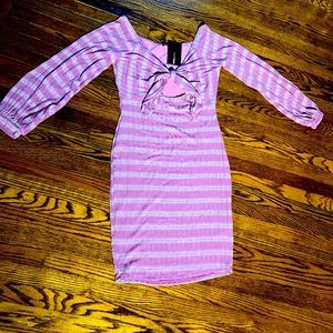 NWT~ Tied strip dress lavender color